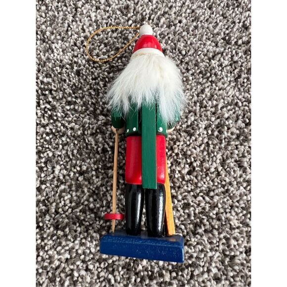Nutcracker Village Cross Country Skier 5” tall Working Mouth And Back Handle - Picture 3 of 7